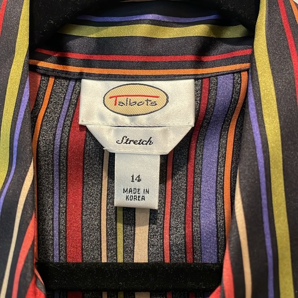 Beautiful Talbots stretch silk multi colored blouse. - Picture 2 of 4